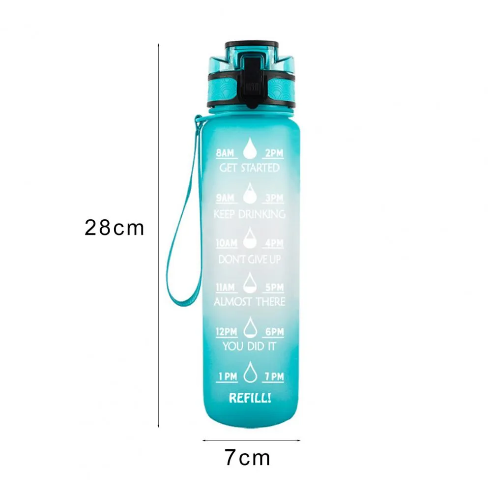 Wholesale 1000ML Gradient Color Water Bottle Large Capacity Bouncing Cover Drinking Cup for Outdoor Sports Tumblers sxmy30