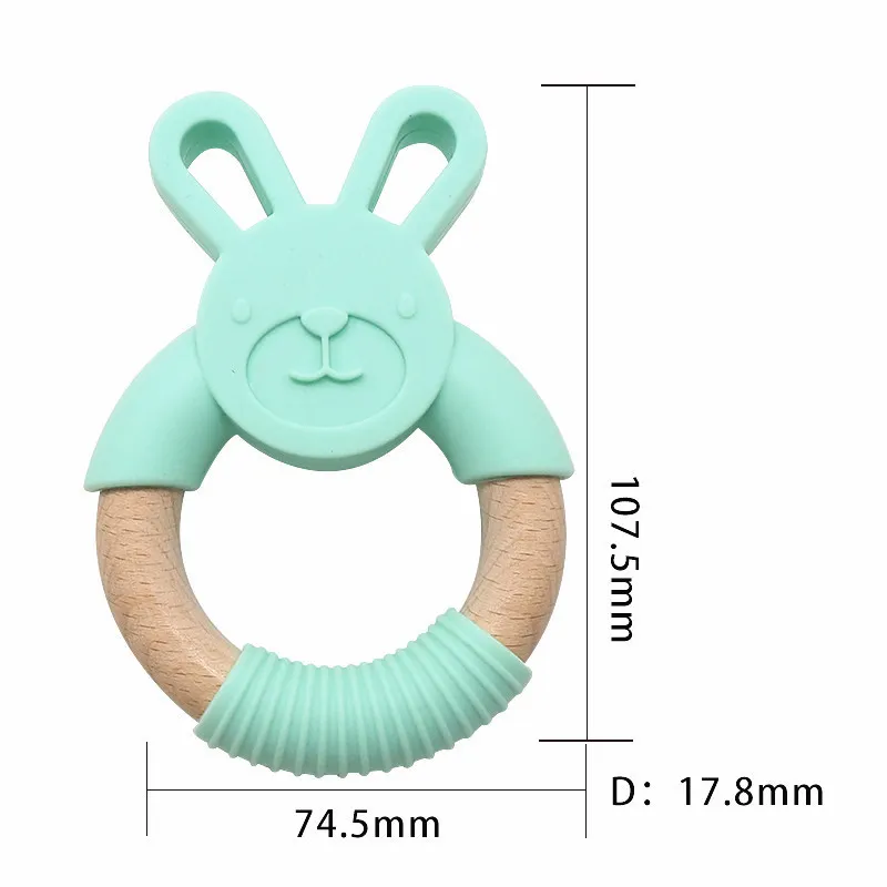 Chenkai Lapin Banane Silicone Anneau De Dentition En Bois Bébé Anneau De Dentition Pour DIY Bébé Allaitement À Mâcher Anneau De Dentition Chaîne Pendentif Collier Jouet 220507