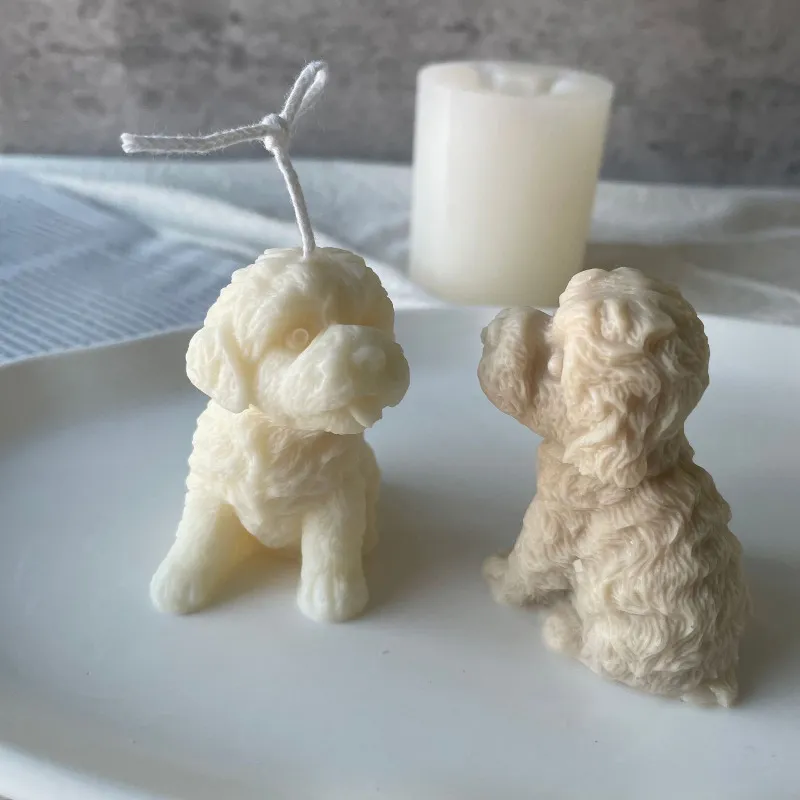 3D Teddy Puppy Silicone Diy Dog Wax Pax Make Crain Same Laze Clay Плесень Рождественский подарочный подарки принадлежности для дома 220629