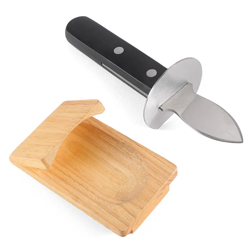 Protège-mains pratiques, pinces d'écaillage des huîtres, outils d'ouverture des coquillages, Support de protection en bois pour outil de consommation d'huîtres