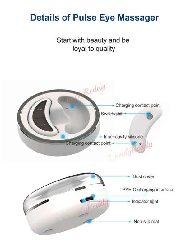 Dispositivi la cura del viso Ems Massaggiatore occhi Cuscinetti riscaldanti elettrici a luce rossa Occhiaie Rimozione borsa Antirughe Gonfiore Sollievo Strumenti relax 0727