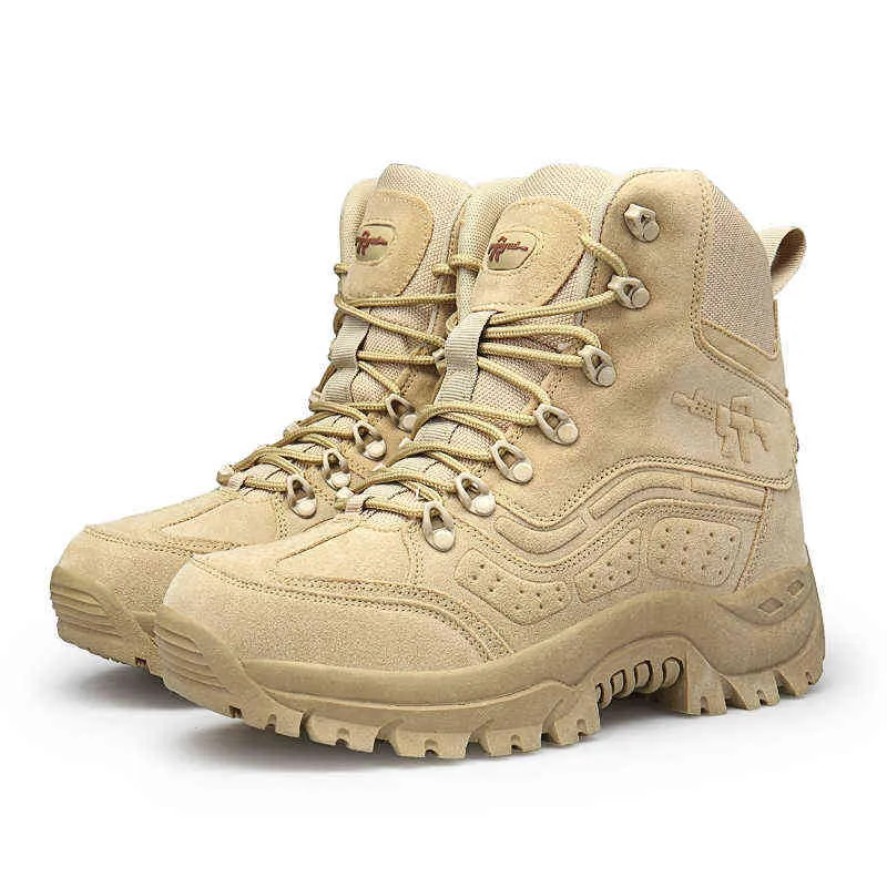 Boot Winter/Autumn Men Hoogwaardige merk Militaire leer Speciale kracht Tactische Desert Combat Boat Outdoor Shoe Snow 220805