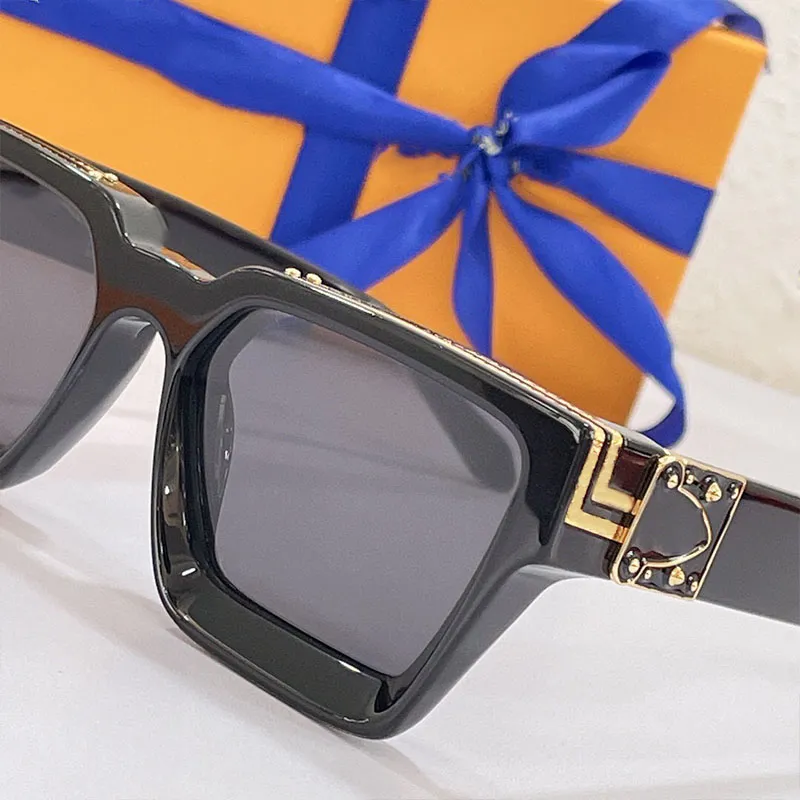 Topkwaliteit miljonair zonnebrillen zwart acetaat frame Z1165 zomerstijl gouden metaal gegraveerd patroon luxe designer merk Eygla2581