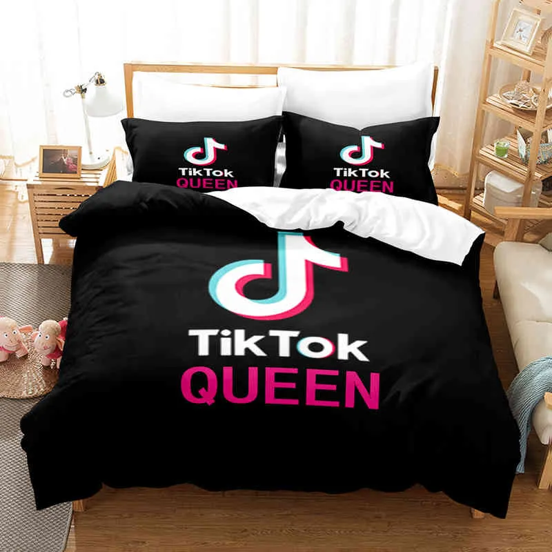 Fashion Symbol Printed Down Quilt Cover Adult Children Bedsheet and Pillowcase Single Double King Queen Full Size