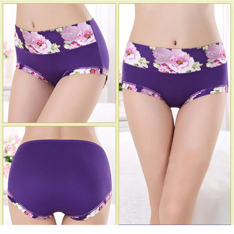 5 pièces imprimer culottes femmes sous-vêtements mignon coton grande taille slips fille dames lingeries culotte Sexy caleçons pour femmes 220425