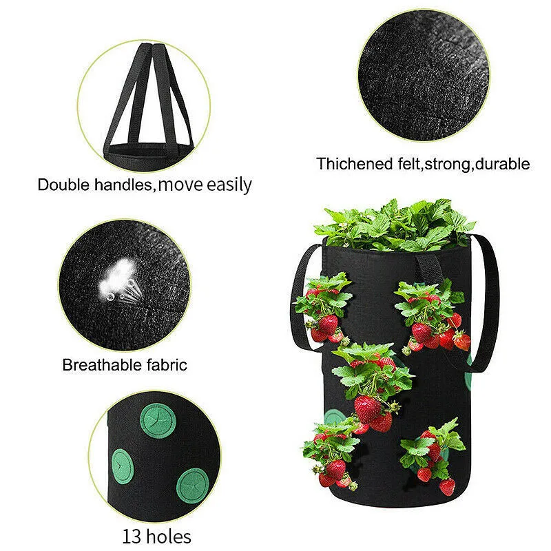 Bolsas de jardineras de 12 agujeros para cultivar patatas, jardín Vertical al aire libre, bolsa de cultivo para plantar verduras, 220722
