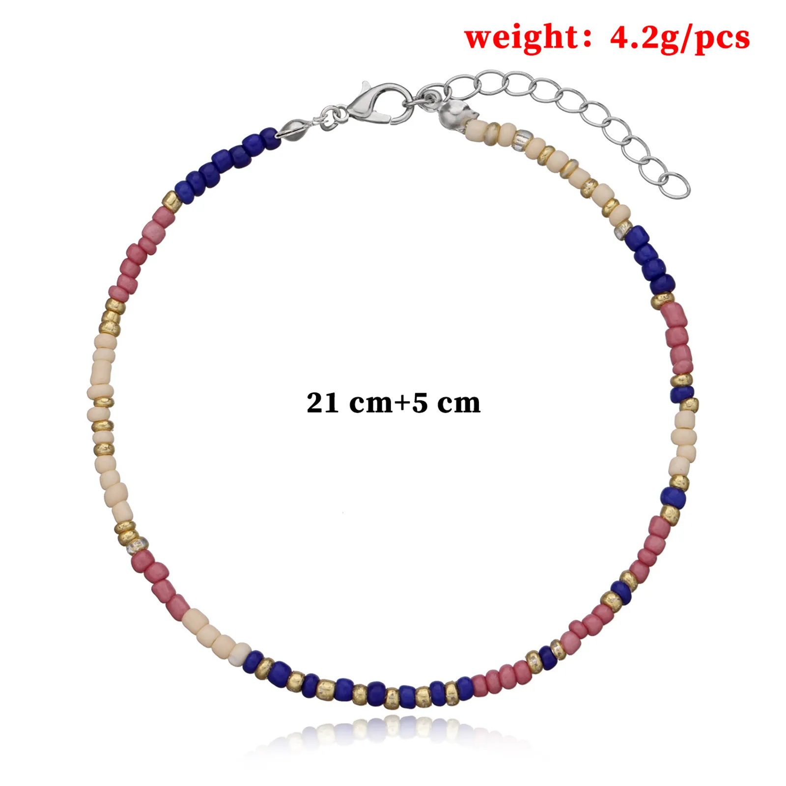 Handgefertigtes Blumen Daisy Perlen -Knotenarmband Eingestellt für Frauen Böhmische Böde Bunte Samen Perlen Elastizier Stretch -Knöchel Schmuck Geschenk 8545549