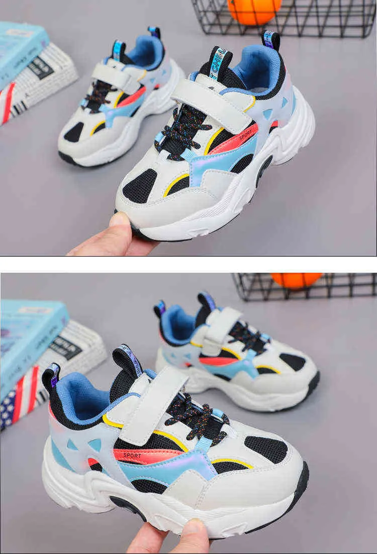 3-12 Spring Autumn Unisex Fashion Kids Shoes for Girl Boys Mesh Breattable Anti-Slippery Sneakers Children Casual Sports Shoe G220527