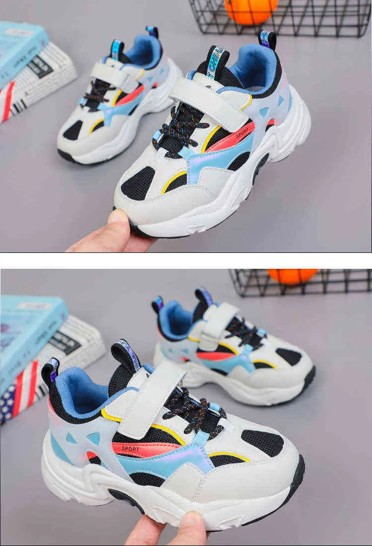 Spring Autumn Unisex Fashion Kids Shoes for Girl Boys Mesh Breattable Anti-Slippery Sneakers Children Casual Sports Shoe 3-12 G220517