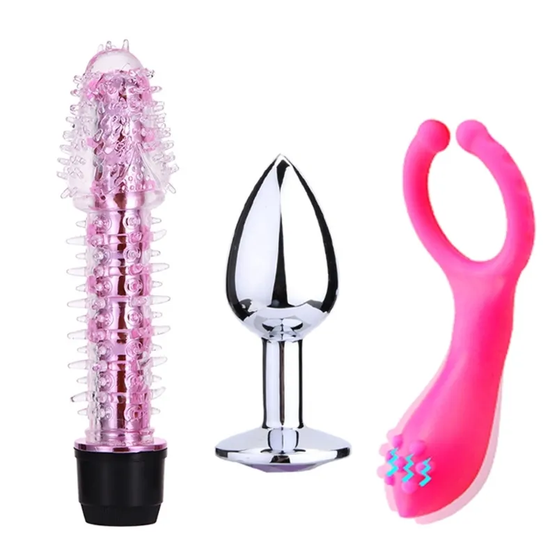 3st Silicone Anal-Plug G-Spot Dubbel penetration Dido Ring Toy för par U1JD