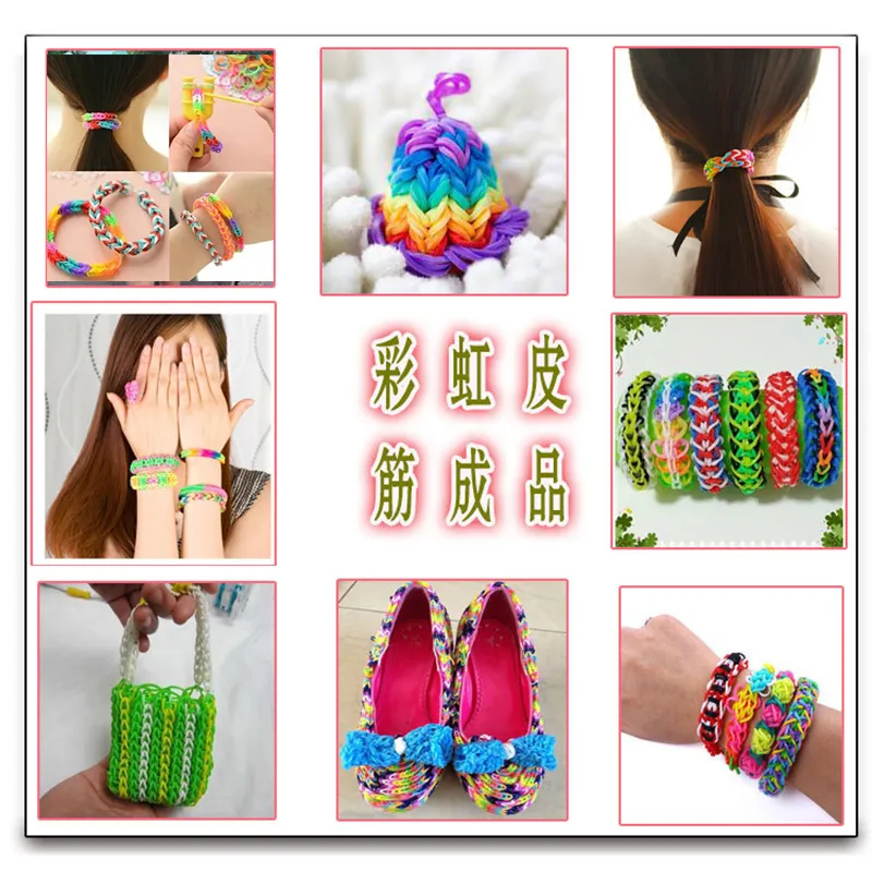 rubber loom bands girl gift for children elastic band weaving lacing bracelet toy gum bracelets diy material set 220608