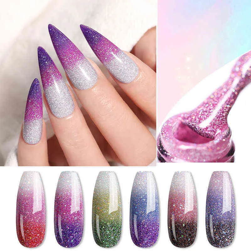 NXY Nail Gel 7 5ml Thermal Polish Temperature Color Changing Glitter Sequins Soak Off Uv Led Varnish Art Laquers 0328