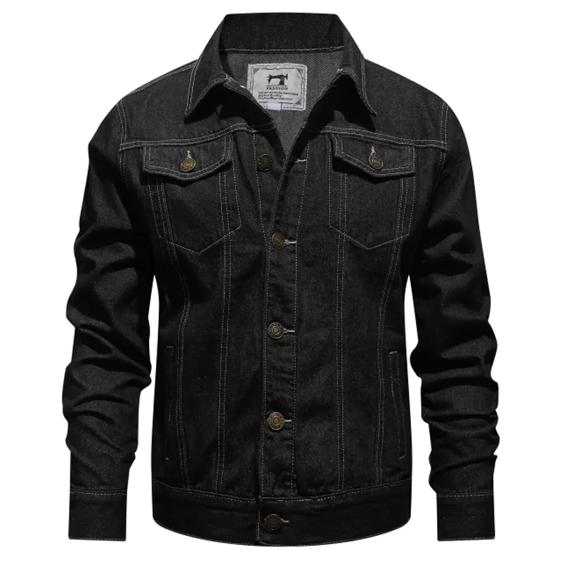 Men's Jackets Size S5XL Spring and Autumn Style Boutique Pure Cotton Fashion Blue Black Mens Casual Denim Jacket Slim Cowboy Coat 220915