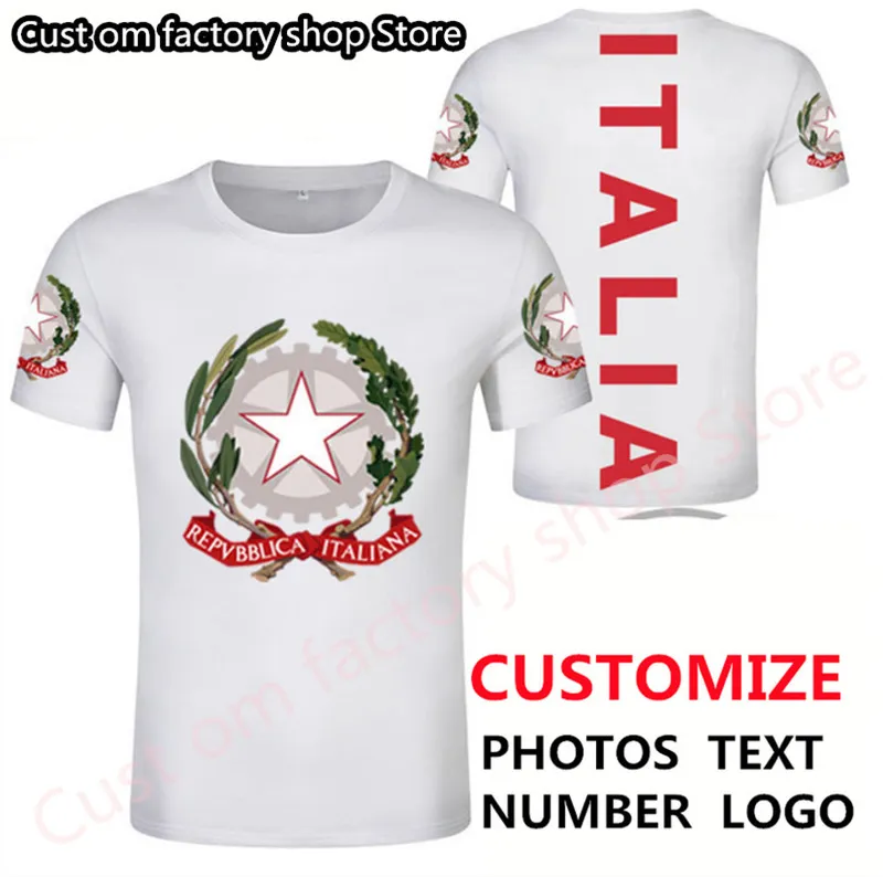 İtalya T Shirt Diy Bedava Özel Yapım İsim Numarası Ita T Shirt Nation Flag It İtalyan Ülke İtalya Koleji Baskı Metin Giysileri 220620