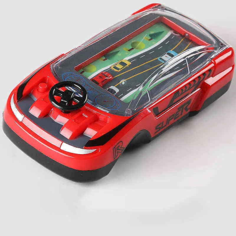 Racing Car Handheld Game Player med 3D -bilmodell och ratt Real Auto Racing Game Console Novelty Children Toy H2204261711707