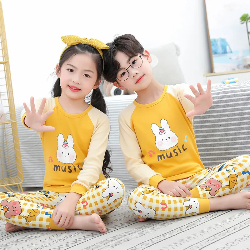 Autumn Winter Baby Girl Clothes Pyjamas Set Bosy Pyjamas Kids Homewear Cotton Nightwear Children's Indoor Clothing Pijamas Suit 220706