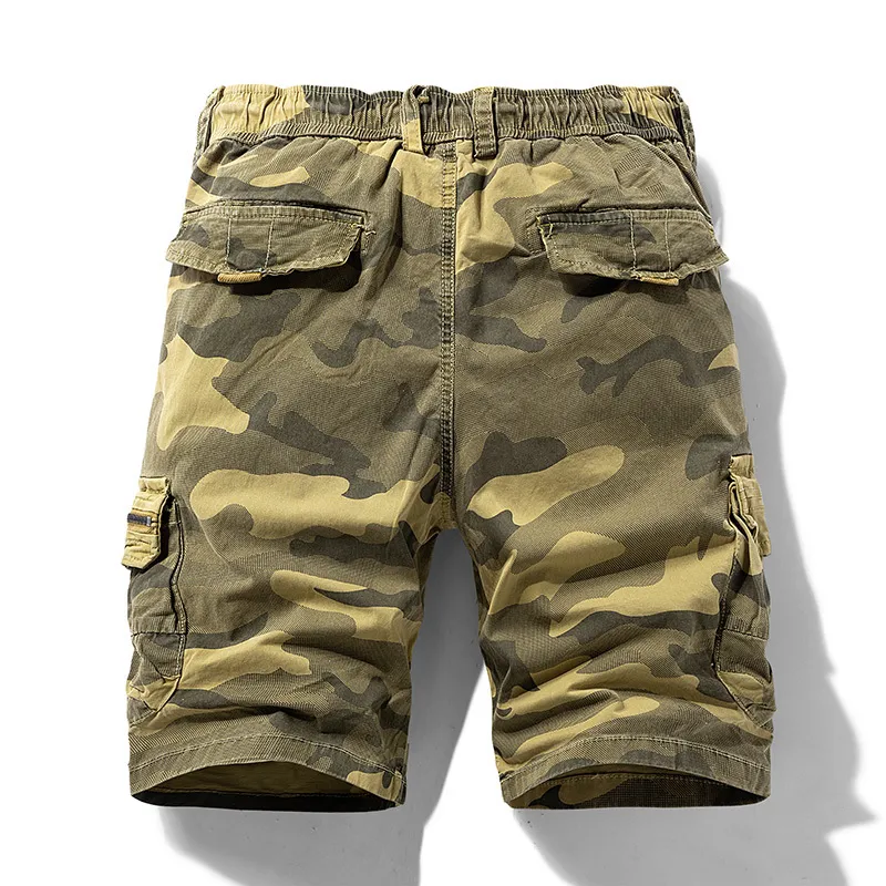 Summer Men, algodão Cargo Camuflage Shorts Caso Casual Brieche Bermuda Beach Jogger Male Drop 220715