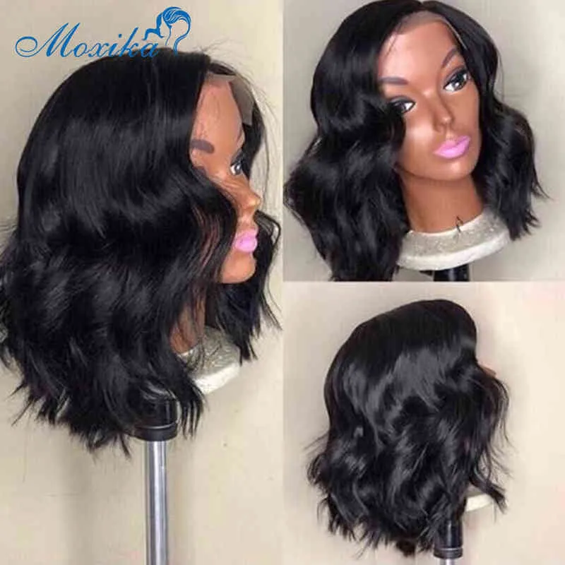 Bodywave Frontal Wig spets stängning Body Wave 4x4 Human Hair Bob Front S 13x4 220608