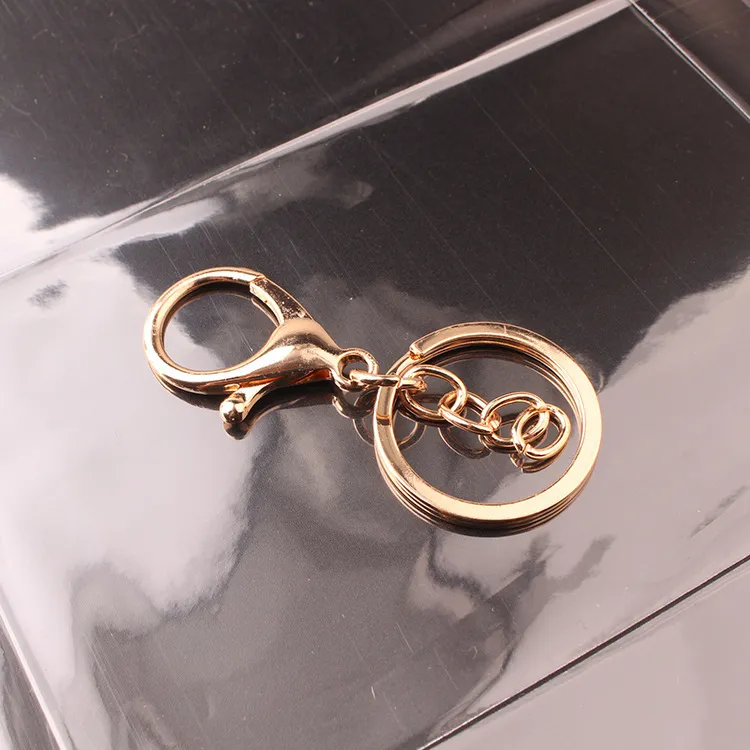 30mm Keyring Multiple Colors Key Chains Rings Round Golden Silver-Plate Hook Lobster Clasp Keychain 220411261m