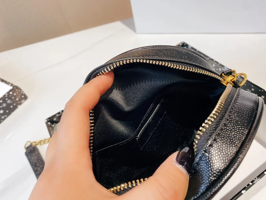 Designer Chian Mini Borsa a tracolla Nuove borse in pelle da donna Borse da donna piccole e rotonde