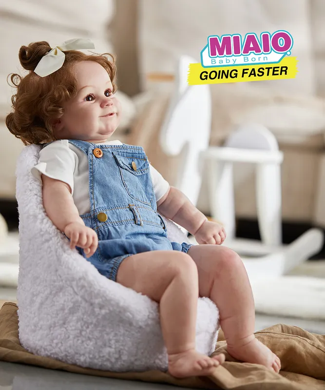 60 cm di dimensioni enormi Maddie Baby Reborn bambola bambina con capelli castani radicati morbido corpo coccolato di alta qualità 220505