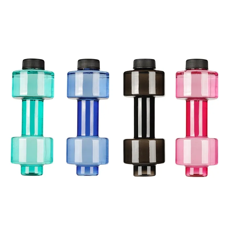 Nieuwe 550 ml wandelen Dumbbell Gym sportfles draagbare waterbeker mannen en vrouwen plastic waterbeker fitness cup halter