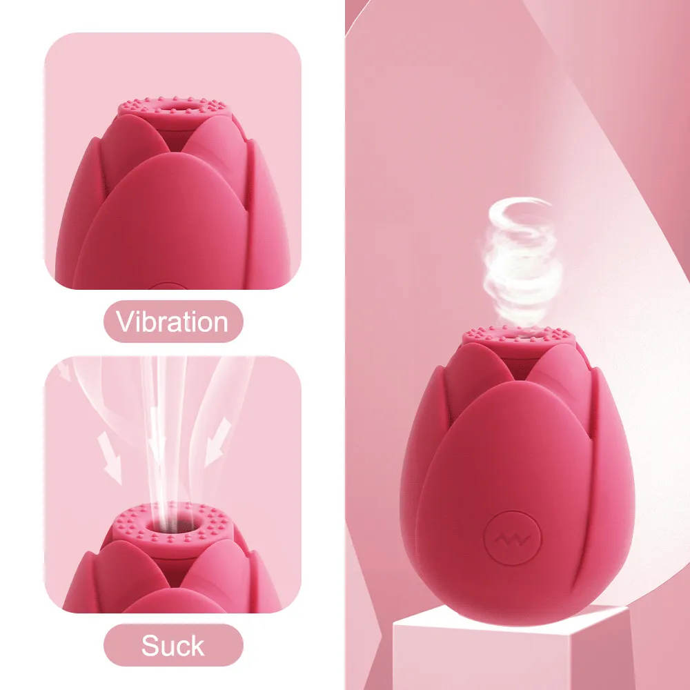 Rose fleur forme sucer vibrateur sexy jouets pour femmes mamelon Clitoris ventouse stimulateur 10 vitesses femme masturbateur adultes jouet