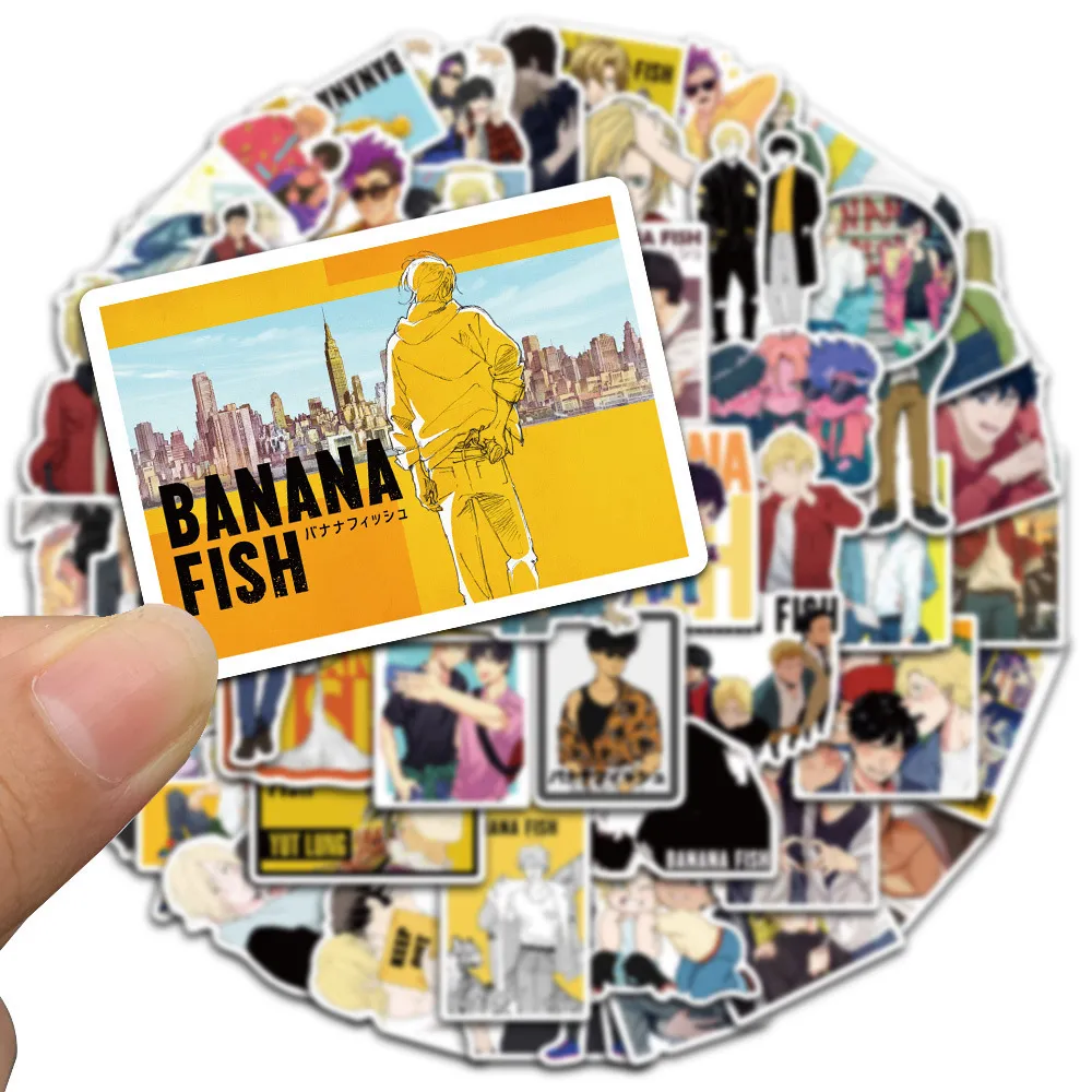 Su geçirmez Sticker 50/100 ADET Japon Anime Muz Balık Çıkartmalar Dizüstü Bagaj Kaykay Araba Motosiklet Bisiklet Çocuklar Vinil Çıkartmaları Sticker Bomba Araba Çıkartmaları