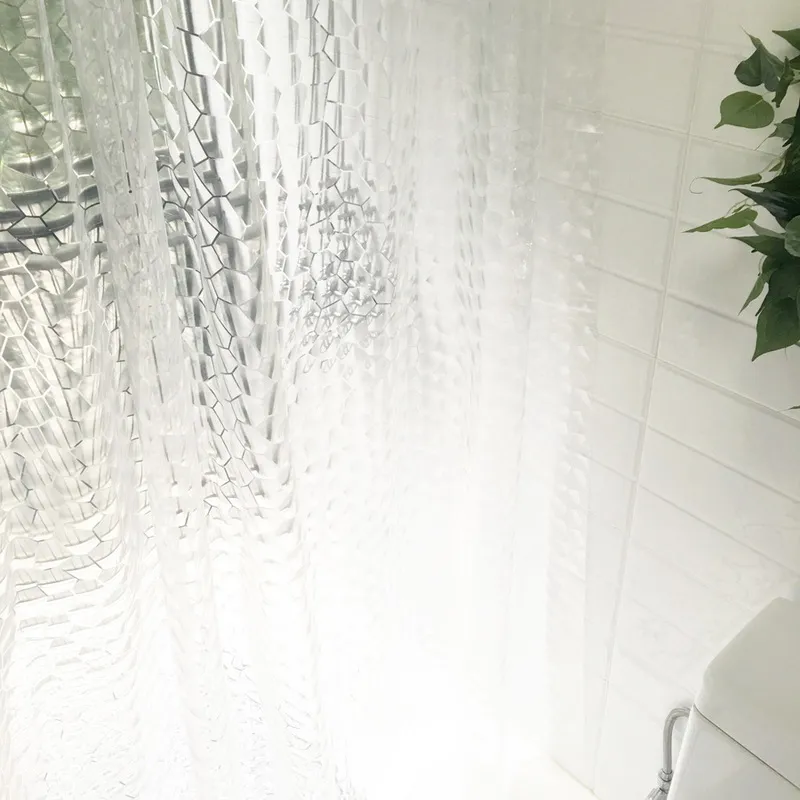 Wodoodporne 3D zagęszczone przezroczyste zasłony prysznicowe wielkości z haczykami Kąpiel Sheer Home Dekoration Accessaries D25 220517