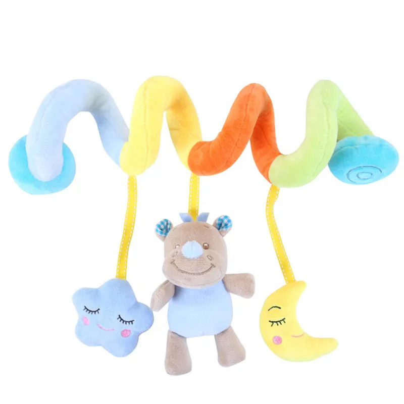 Educational Baby Rattles Mobiles Toys For Children Infant Activity Spiral Bed Crib Stroller Toy Car Seat Hanging Toys With Bells 220531