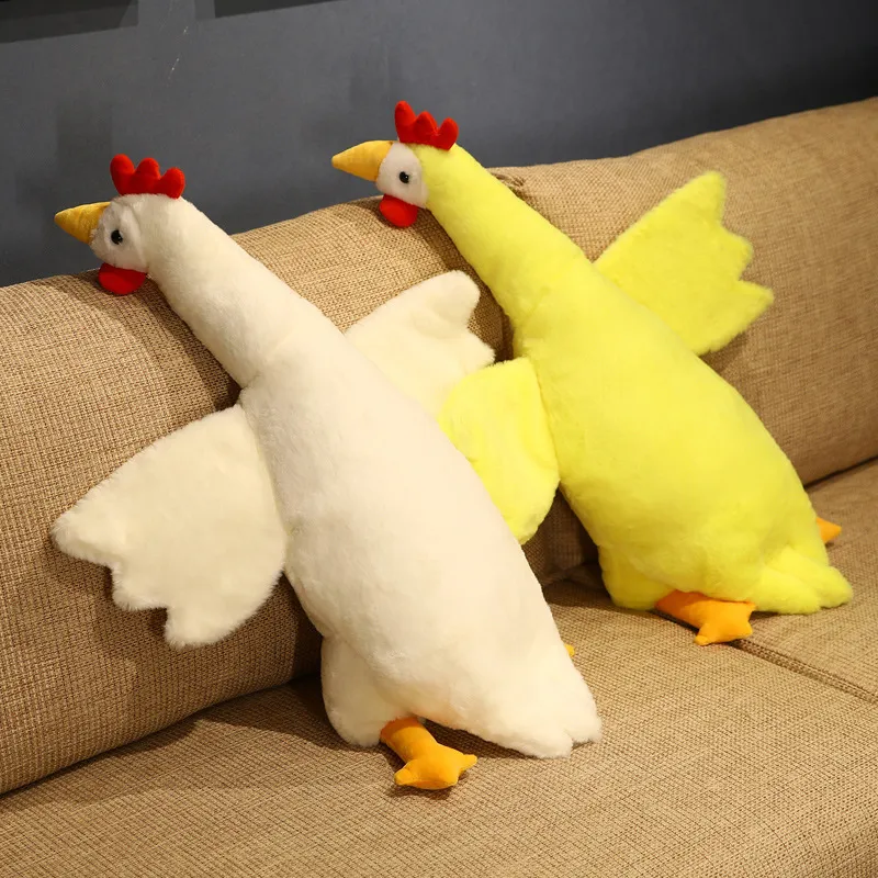 135 cm gros poulet en peluche doux en peluche dessin animé Animal poulet poupée sommeil Long oreiller coussin petits amis oreiller cadeaux d'anniversaire 223053340