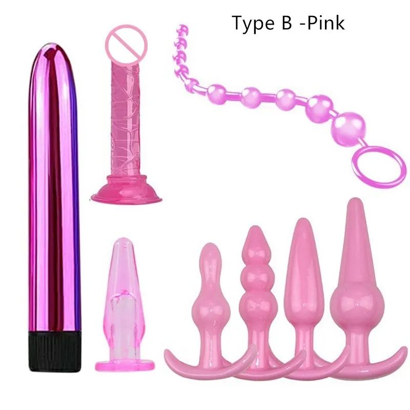 Nya 8st Set Safe Silicone Butt Plug Dildo Masturbation Anal Vaginal Sexiga leksaker för vuxna kvinnor män dilator