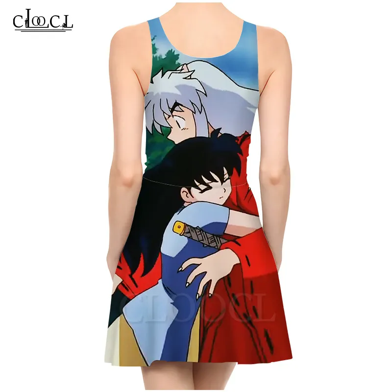 Anime Inuyasha Damen 3D-Druck Mode Harajuku Frauen Kleid Mädchen Kleidung ärmelloses Sommerkleid 220617