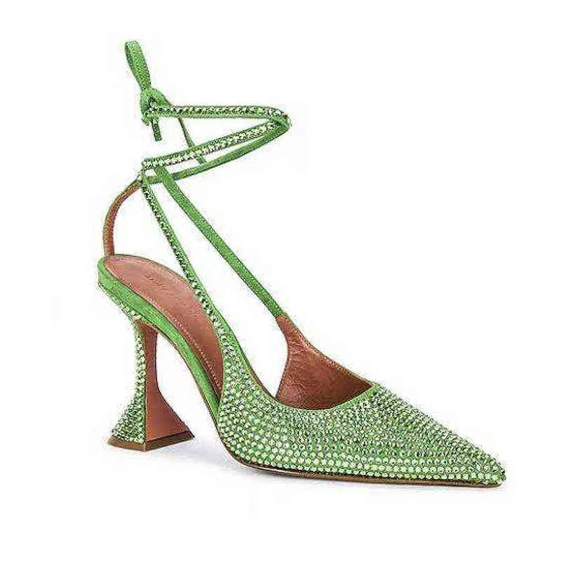 Отсуть туфли женские насосы хрустальные металлические женские высокие каблуки перекрестные завязанные мод