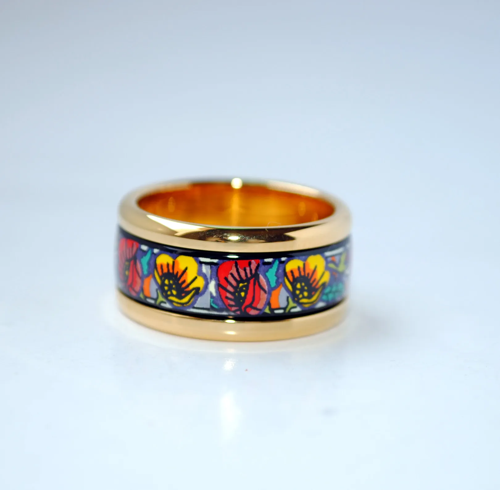 Monet Poppy Serie Ringen 18K Vergulde Emaille Ringen Top Kwaliteit Ring Voor Vrouwen Designer Sieraden Moederdag Gift239c