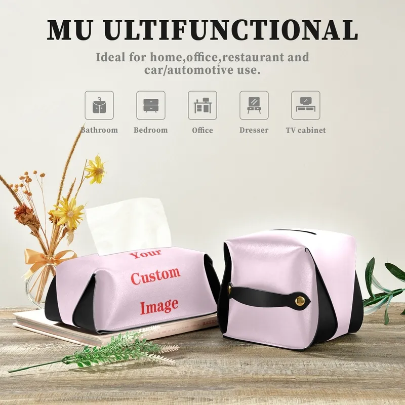 CarCarrying Toilet Home Bathroom Desktop Pumping PU Leather Living Room Creative Custom Pattern Tissue Storage Box 220711