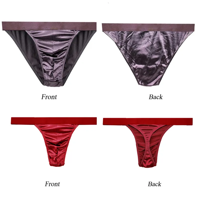 /Pack Men Briefs Thong Men's Sexy Breathable Underpants Comfortable Underwear Shorts Male Panties Satin Silky SMLXL2XL3XL 220505