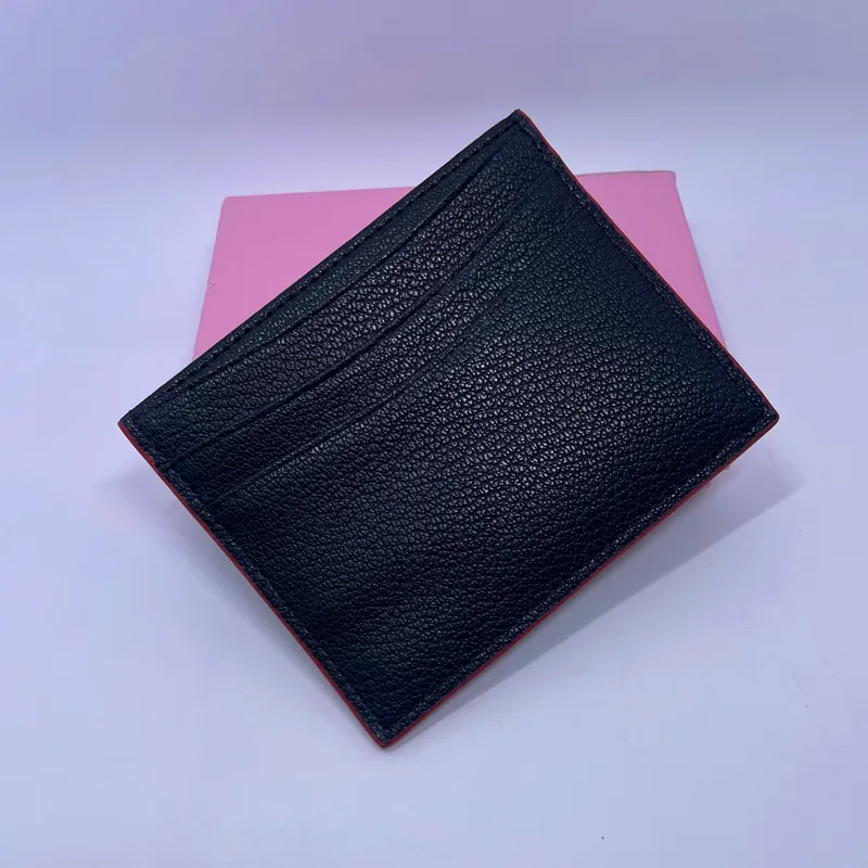 Bolsa de carteira de carteira de identificação feminina feminina clássica Classic Black Alta qualidade Real Leather Mini Red Love Credit Cartão de crédito New Fashion Bank C232U
