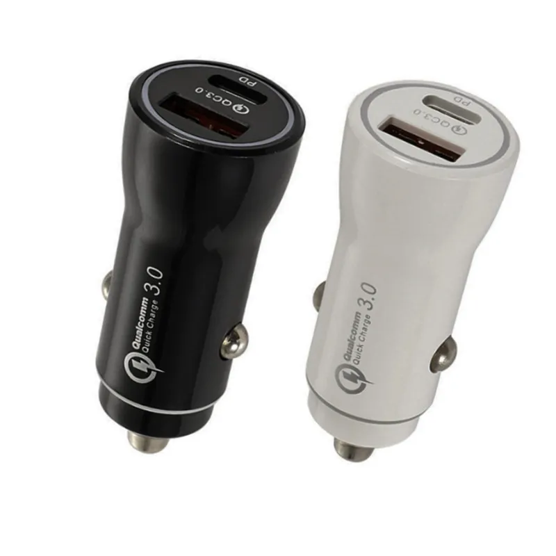 Chargeur de voiture Charge rapide QC3.0 SCP PD Type C 36W Chargeurs USB rapides universels pour iPhone pour téléphone Samsung avec paquet de sac OPP