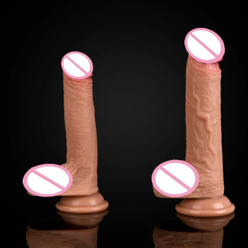 Płynny silikonowy prawdziwy dildo mięśni Dildo Sexy Penis Toy Masaż dla dorosłych