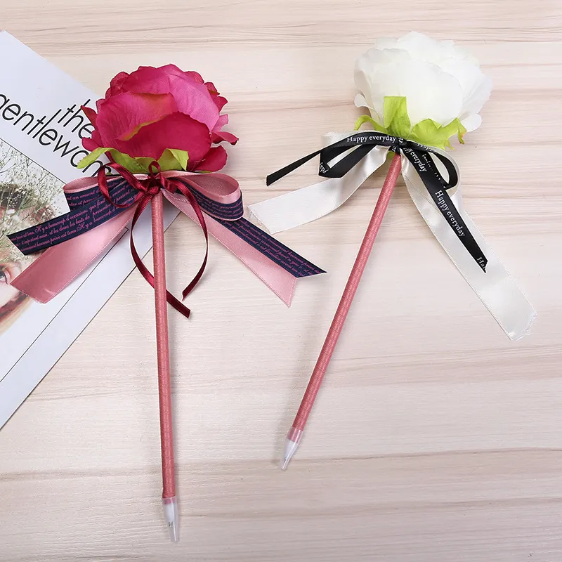 Cadeau envoyant des idées de mariage en plastique de stylo de signe de Rose