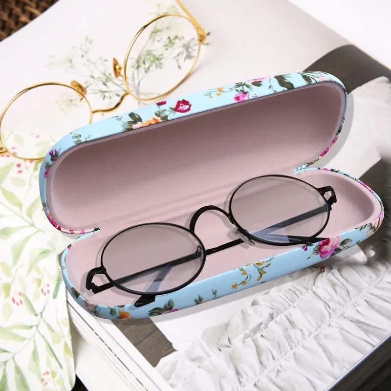 Uhrenboxen Hüllen Brillen Hard Case für Brillen Damen Optischer Blumendruck Brillen Brillenbox Halter BrillenetuiWatch307S