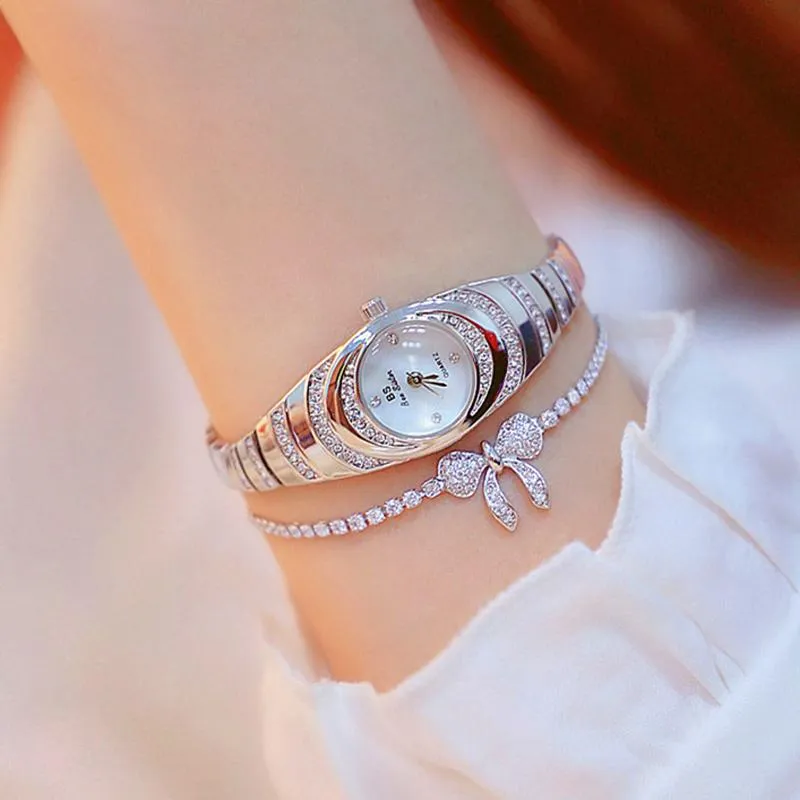 Armbandsurbi bin syster kvinnor kvarts tittar på liten klocka efter silver rostfritt stål mode kvinnliga handled damer 2022 wristwatches w223k