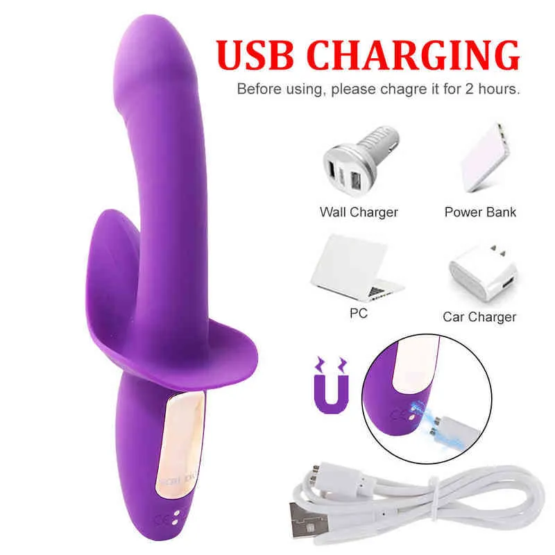 Nxy Vibrators g Spot Rabbit Vibrator Adult Sex Toys for Clitoris Stimulation with 16 Vibration Modes Dual Motor Women Couple Rechargeable 220505