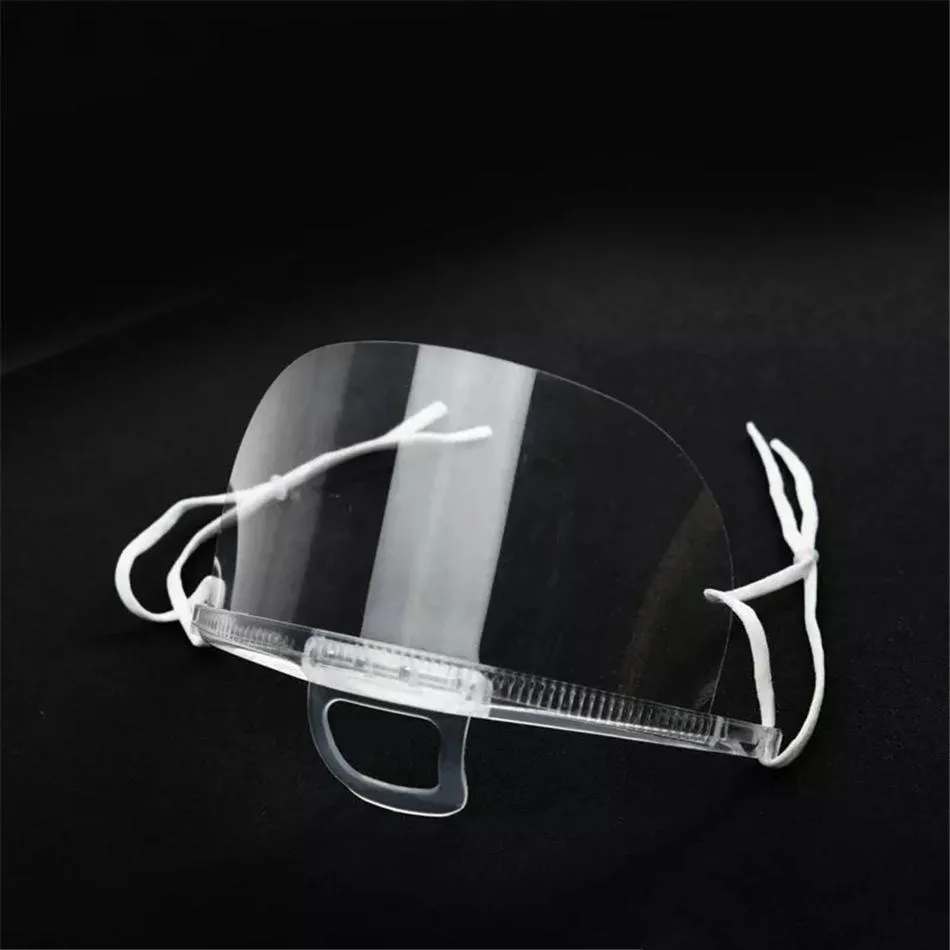 DHL Free Shiping Health Care Tool Transparent Masks Permanent Anti Fog Catering Food Hotel Plastic Kitchen Restaurant Masks FY8086