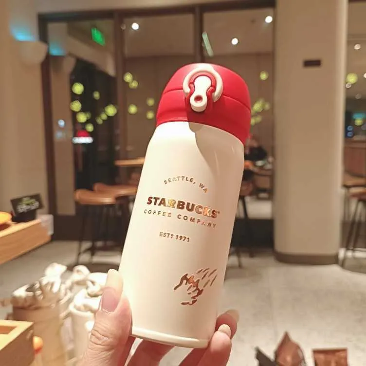 Starbucks 2022 타이거 해 년 새로운 350ml Dietician 프레스티지 타이거 클로 보온병 컵 스테인레스 스틸 여행 워터 컵