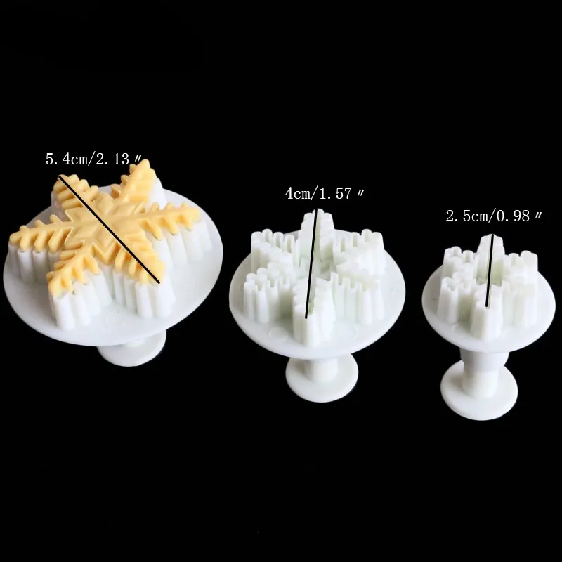 Aomily set Snowflake Plunger Mould Cake Cake Tool Biscuit Cookie Cuters Cupcake Mold Mould Fondant Cutter Cutter 220815