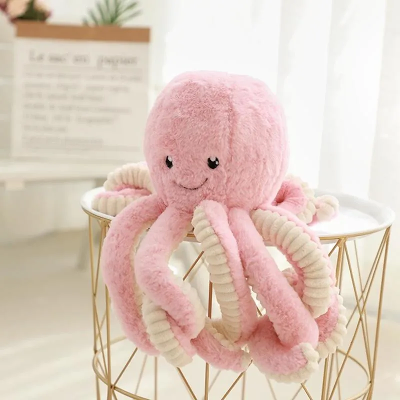 4080cm Lovely Simulation Octopus Pendant Plush Stuffed Toy Soft Animal Home Accessories Cute Doll Children Gifts 220815