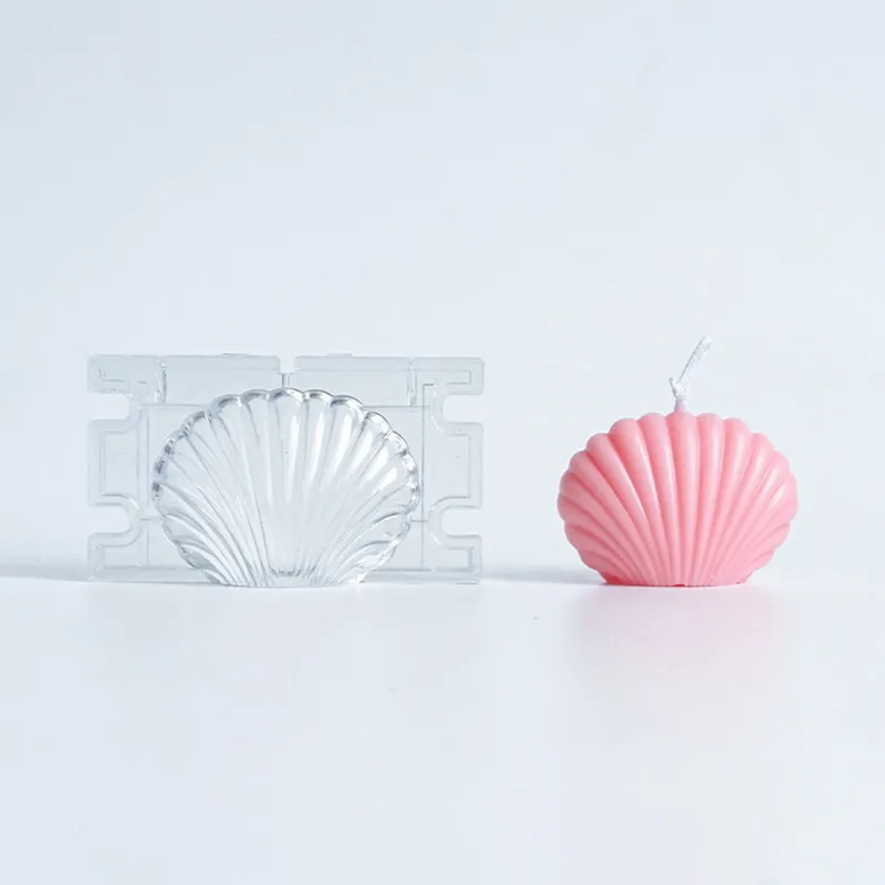 3Dシェルシェルシェルシェイプキャンドル型型型プラスチック製のダイイケーキペストリーベーキングデコレーションツール手作り石鹸220721