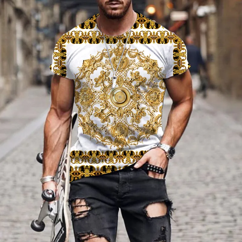 T-shirt casual korte mouw oneck mode Grappige Luxe highend patroon 3D t-shirt menwoman tees Hoge kwaliteit merk 220521